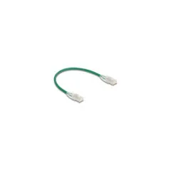 Delock RJ45 Netzwerkkabel Cat.6A Stecker zu Stecker mit gebogener Rastnase U FTP Slim 0.3 m grün