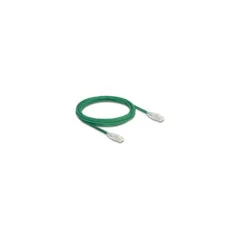 Delock RJ45 Netzwerkkabel Cat.6A Stecker zu Stecker mit gebogener Rastnase U FTP Slim 3 m grün
