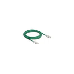 Delock RJ45 Netzwerkkabel Cat.6A Stecker zu Stecker mit gebogener Rastnase U FTP Slim 5 m grün