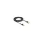 Delock RJ45 Netzwerkkabel Cat.6A Stecker zu Stecker mit robuster Rastnase und Cat.7 Rohflachbandkabel U FTP 3 m schwarz