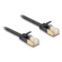 Delock RJ45 Netzwerkkabel Cat.6A Stecker zu Stecker mit robuster Rastnase und Cat.7 Rohflachbandkabel U FTP 5 m schwarz