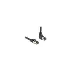 Delock RJ45 Netzwerkkabel Cat.8.1 S FTP 90° unten gewinkelt gerade 3 m schwarz