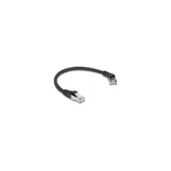 Delock RJ45 Netzwerkkabel Cat.8.1 S FTP Stecker 45° nach rechts gewinkelt zu Stecker gerade bis 40 Gbps 0.25 m schwarz