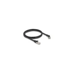 Delock RJ45 Netzwerkkabel Cat.8.1 S FTP Stecker 45° nach rechts gewinkelt zu Stecker gerade bis 40 Gbps 1 m schwarz