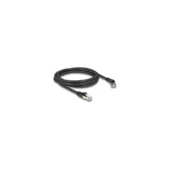Delock RJ45 Netzwerkkabel Cat.8.1 S FTP Stecker 45° nach rechts gewinkelt zu Stecker gerade bis 40 Gbps 2 m schwarz