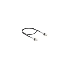 Delock RJ45 Netzwerkkabel mit doppeltem Knickschutz Cat.6A UTP Slim 0.5 m schwarz