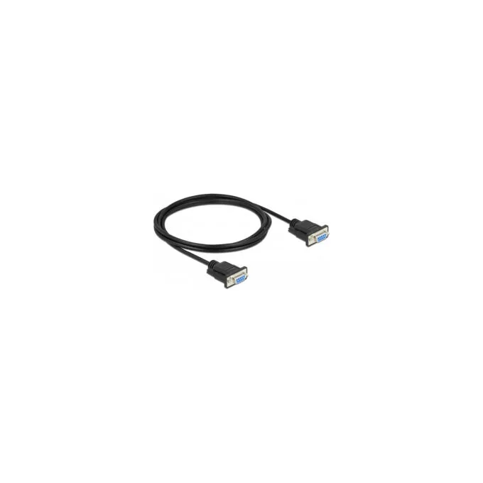 Delock RS-232 Kabel Seriell D-Sub 9 Buchse zu Buchse Nullmodem mit schmalem Steckergehäuse - CTS RTS auto control - 2 m — image 2