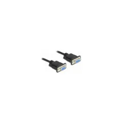 Delock RS-232 Kabel Seriell D-Sub 9 Buchse zu Buchse Nullmodem mit schmalem Steckergehäuse - Full Handshaking - 10 m