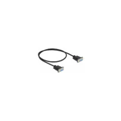 Delock RS-232 Kabel Seriell D-Sub9 Buchse zu Buchse Nullmodem mit schmalem Steckergehäuse 0.5 m