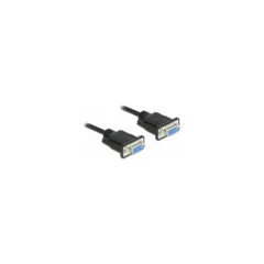 Delock RS-232 Kabel Seriell D-Sub9 Buchse zu Buchse Nullmodem mit schmalem Steckergehäuse 3 m