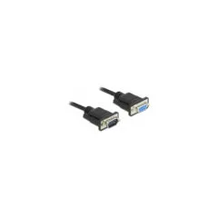 Delock RS-232 Kabel Seriell D-Sub9 Stecker zu Buchse Nullmodem mit schmalem Steckergehäuse 2 m
