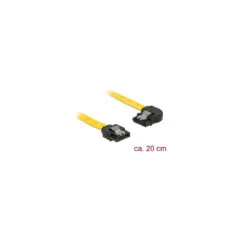 Delock SATA 6 Gb s Kabel gerade auf links gewinkelt 20 cm gelb