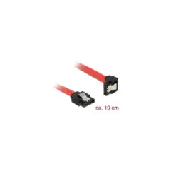 Delock SATA 6 Gb s Kabel gerade auf unten gewinkelt 10 cm rot