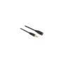 Delock Spiralkabel Verlängerung 3.5 mm 3 Pin Klinkenstecker zu Klinkenbuchse 1.5 m schwarz