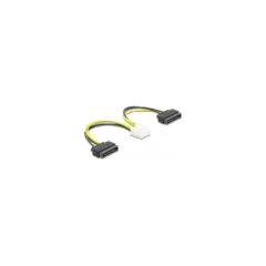 Delock Stromkabel 2 x SATA 15 Pin Stecker zu 8 Pin EPS Stecker 15 cm