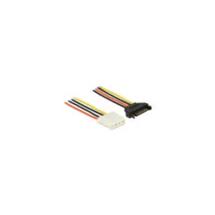 Delock Stromkabel SATA 15 Pin Stecker to 4 Pin Buchse 20 cm