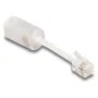 Delock Telefonkabel-Verdrehschutz Adapter RJ10 Stecker zu RJ10 Buchse mit Anschlusskabel 30 mm transparent weiß