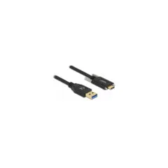 Delock USB 10 Gbps Kabel Typ-A Stecker zu USB Type-CTM Stecker mit Schrauben seitlich 0.5 m