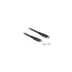 Delock USB 10 Gbps Kabel USB Type-CTM Stecker zu Stecker PD 3.0 60 W E-Marker 1 m koaxial