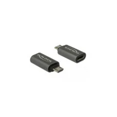 DELOCK USB 2.0 Micro-B (Male) to USB Type-C (Female) Adapter - 65927 - Anthracite