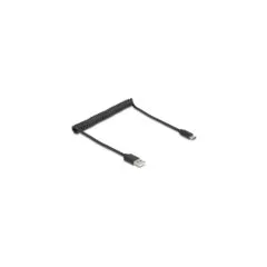 Delock USB 2.0 Spiral Cable - USB Type-A to USB Type-C