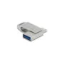 Delock USB 3.2 Gen 1 Flash Drive - 128GB, USB-C + USB-A, Metal Swivel, Silver