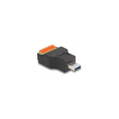 Delock USB 3.2 Gen 1 Typ-A Stecker zu Terminalblock Adapter mit Drucktaster