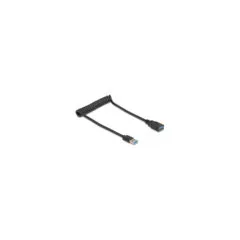 Delock USB 5 Gbps Spiralkabel Typ-A Stecker zu Typ-A Buchse 0.4 m bis 0.6 m schwarz
