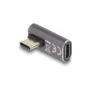 Delock USB Adapter 40 Gbps USB Type-CTM PD 3.0 100 W Stecker zu Buchse gedreht gewinkelt links rechts 8K 60 Hz Metall