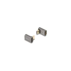 Delock USB Adapter 40 Gbps USB Type-CTM PD 3.0 100 W Stecker zu Buchse gewinkelt 8K 60 Hz Metall