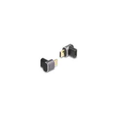 Delock USB Adapter 40 Gbps USB Type-CTM PD 3.0 100 W Stecker zu Buchse gewinkelt 8K 60 Hz Metall kompakt