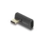 Delock USB Adapter 40 Gbps USB Type-CTM PD 3.1 240 W Stecker zu Buchse gedreht gewinkelt links rechts 8K 60 Hz