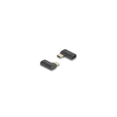 Delock USB Adapter 40 Gbps USB Type-CTM PD 3.1 240 W Stecker zu Buchse gewinkelt links rechts 8K 60 Hz