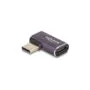 Delock USB Adapter 40 Gbps USB Type-CTM PD 3.1 240 W Stecker zu Buchse gewinkelt links rechts 8K 60 Hz Metall