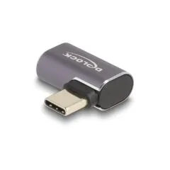 DELOCK USB-C to USB-C Adapter 40 Gbps USB4 PD 100W - Right-Angle, Aluminum, 8K60 Hz