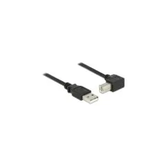 DELOCK USB Cable A to B 90° St St 2.00m Black