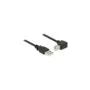 DELOCK USB Cable A to B 90° St St 2.00m Black