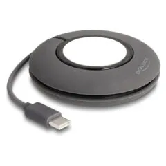 Delock USB Type-CTM Aufrollladekabel für Apple Watch 1 m grau magnetisch