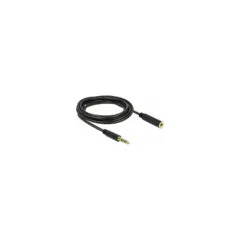 Delock Verlängerungskabel Klinke 4.4 mm 5 Pin Stecker zu Buchse 3 m schwarz