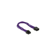 Delock Verlängerungskabel Stromversorgung 8 Pin EPS Stecker to 8 Pin EPS Buchse Textilummantelung violett