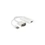 DELOCK VGA to HDMI Adapter with Audio - 62460 - White, 0.25 m HDMI Type A to VGA + USB