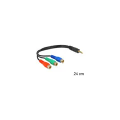 DeLock Videokabel - Component Video - RCA x 3 0.24m Black