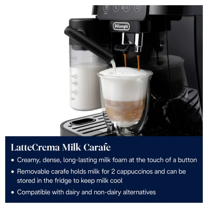 DeLonghi Magnifica Start Milk ECAM220.60.B – Fully Automatic Espresso Machine, 15 Bar, 1450W, Conical Grinder, 1.8L Tank, Black — image 4