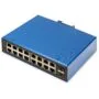 Digitus 16+2P Industrial Gigabit Ethernet Switch L2 Managed - Black/Blue, 16x Gigabit RJ-45 + 2 SFP