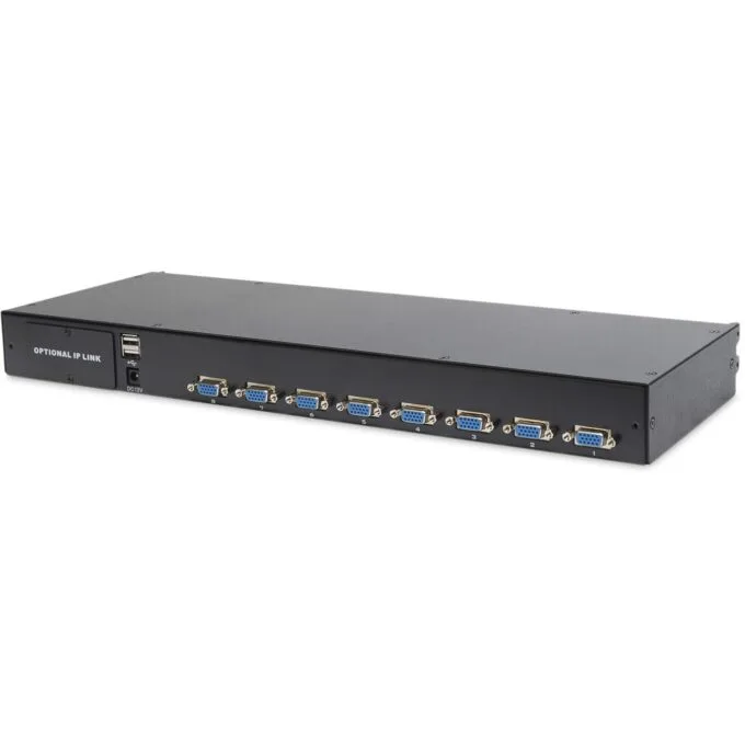 DIGITUS 17 Inch LCD KVM Console, 8-Port VGA, US Keyboard — image 2