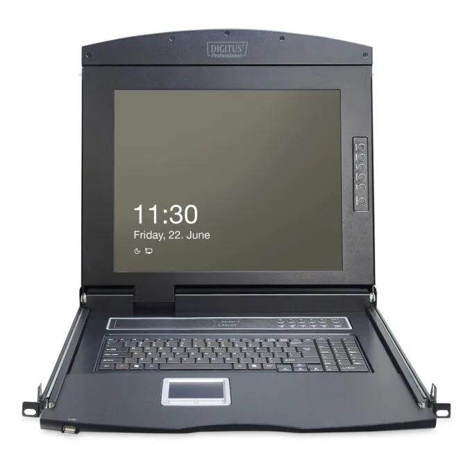 DIGITUS 17 Inch LCD KVM Console, 8-Port VGA, US Keyboard — image 5