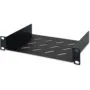 DIGITUS 1U Rack Shelf - Black - 254 mm Deep