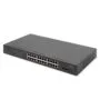 DIGITUS 24-Port Gigabit Unmanaged Switch - Grey - 2x SFP Uplinks, 370 W PoE Budget, 1U Rackmount