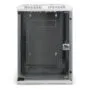 DIGITUS 254 mm (10") and 482.6 mm (19") Kombi Wall-Mount Cabinet - 10U, Grey Steel, Glass Front