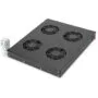 DIGITUS 4-Fan Ventilation Insertion Unit - 19" Rack Mount - Black